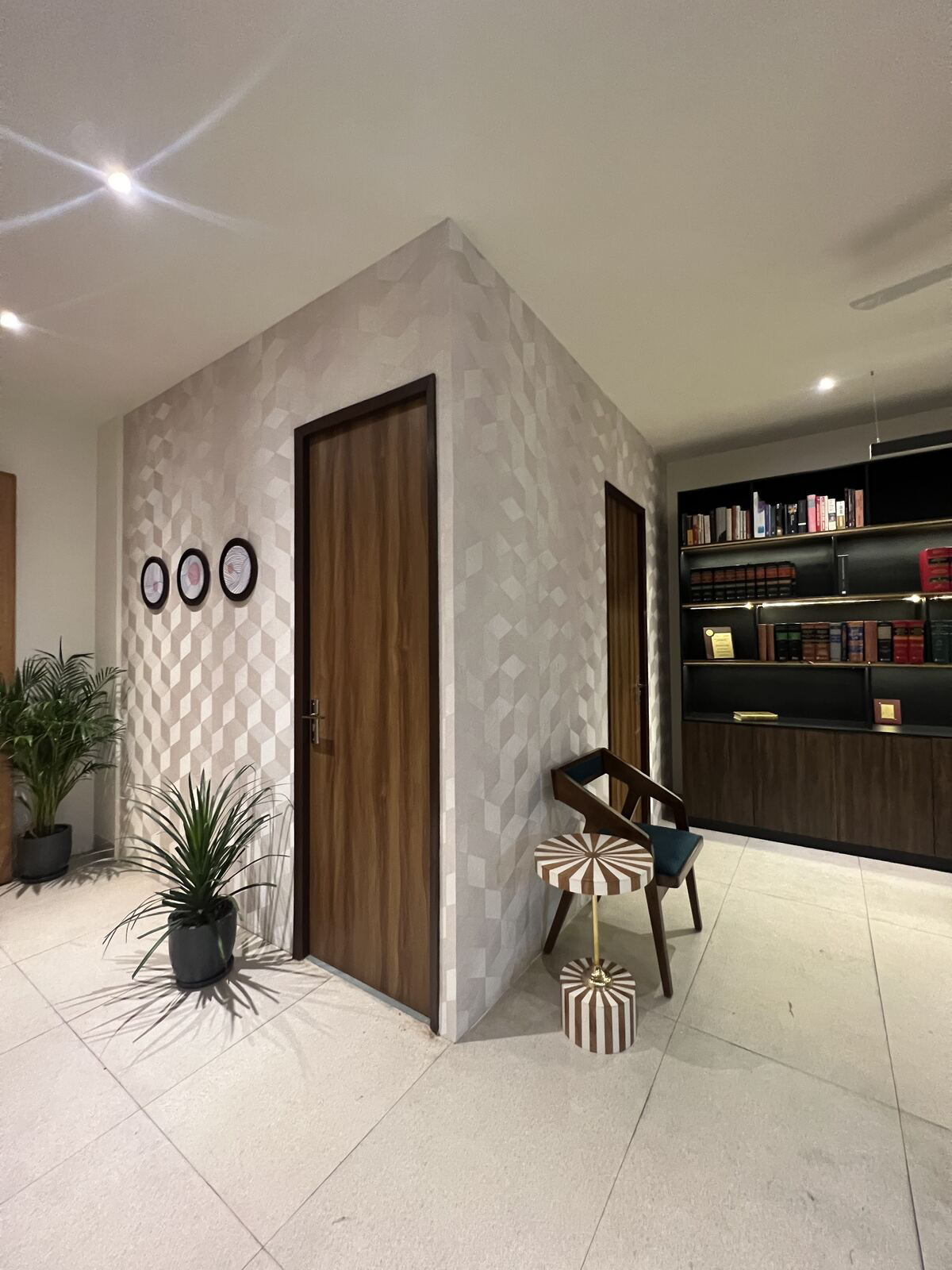Project Gulmohar corridor with textured feature wall