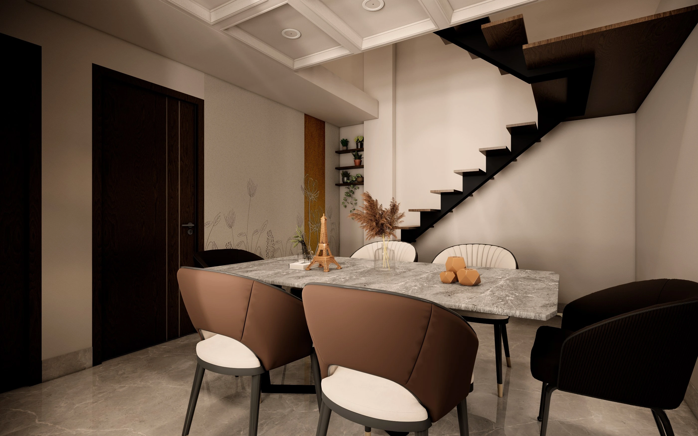 Sanjh Project dining area under the staircase