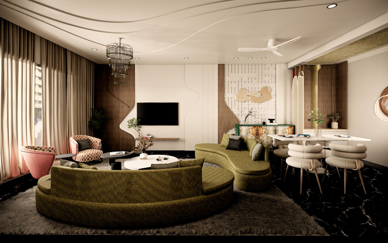 Shree Residence living and dining area